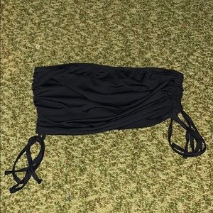 Drawstring Side Black Tube Top